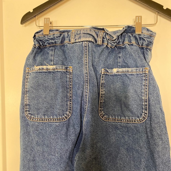 Zara Baggy Paper bag Waist Trousers Jeans Slouchy - Picture 4 of 10